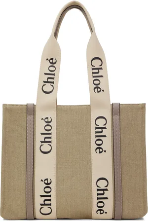 Chloé Moyen cabas beige à garniture Woody