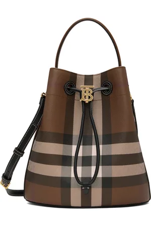 Burberry Petit sac seau brun à monogramme TB