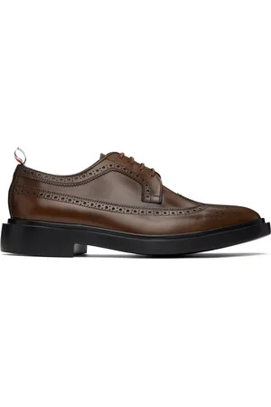 Thom Browne Chaussures oxford de style brogue brunes à embout prolongé
