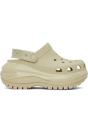 Crocs Sabots blanc cassé à semelle Mega Crush