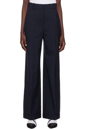 Kenzo Pantalon ajusté bleu marine à écusson à logo