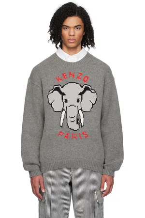 Kenzo Pull gris à image d