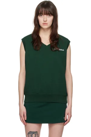 Sporty & Rich Gilet vert à logo Serif