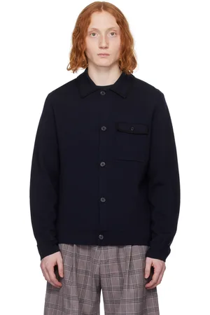 Paul Smith Blouson rouge en tricot côtelé épais