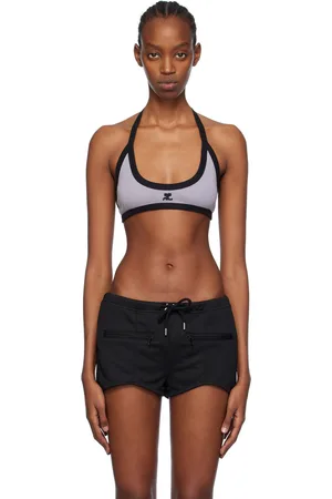 Courrèges Soutien-gorge gris à bordure contrastante