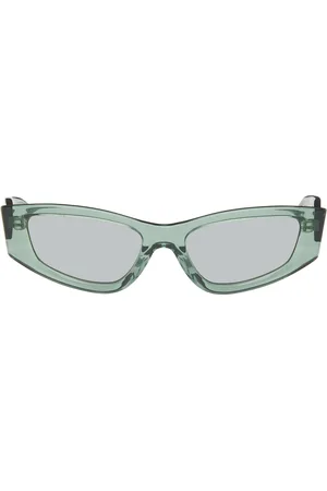 ECKHAUS LATTA Lunettes de soleil œil-de-chat vertes exclusives à SSENSE