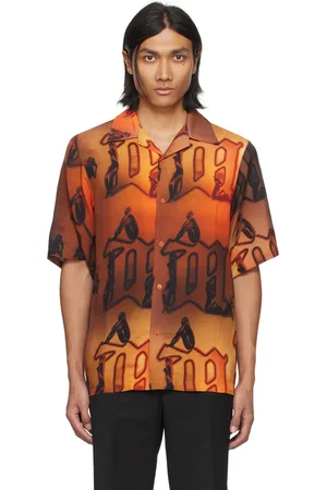 MISBHV Chemise orange à effet dégradé et à logos M