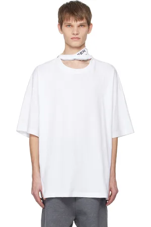 Y / PROJECT T-shirt blanc à col modifié - Evergreen