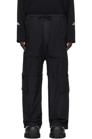 Balenciaga Pantalon cargo ample noir en tissu antidéchirures léger