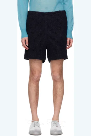 Auralee Short bleu marine en homespun