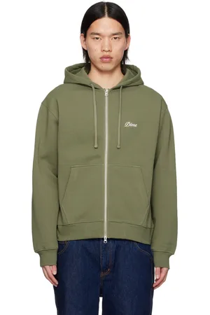 DIME Pull à capuche kaki à logo modifié