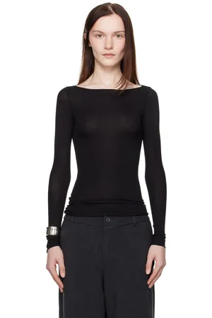 AYA MUSE T-shirt noir à col bateau