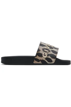Givenchy Sandales à enfiler noir et beige en caoutchouc