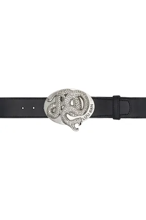 LU’U DAN Ceinture de style western noire à boucle à serpent