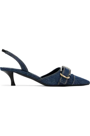 Givenchy Chaussures à petit talon bleu marine à ferrure Voyou et à bride arrière