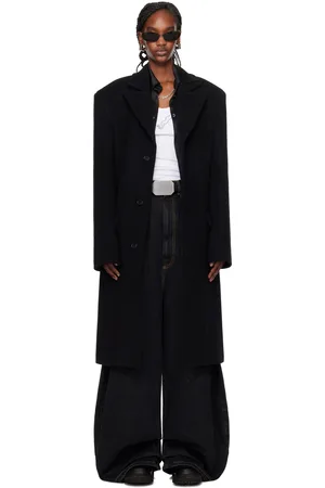 LU’U DAN Manteau noir en melton épais