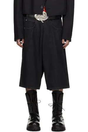 LU’U DAN Short Kriss Kross noir en denim