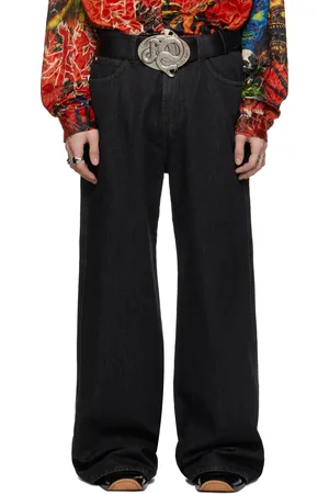 LU’U DAN Jean Phat noir à effet délavé