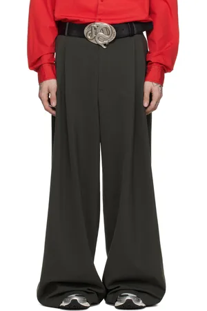 LU’U DAN Pantalon surdimensionné et ample kaki