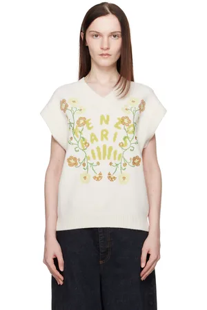Kenzo Gilet blanc cassé à image Jungle Flower