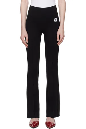 Kenzo Pantalon évasé noir à écusson à logo brodé - BOKE FLOWER 2.0