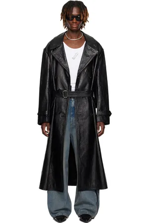 LU’U DAN Manteau Jiman noir en cuir