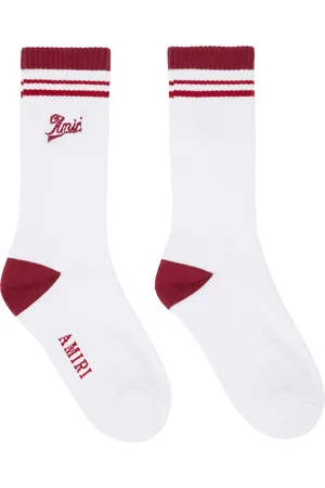 AMIRI Chaussettes blanc et rouge à logos