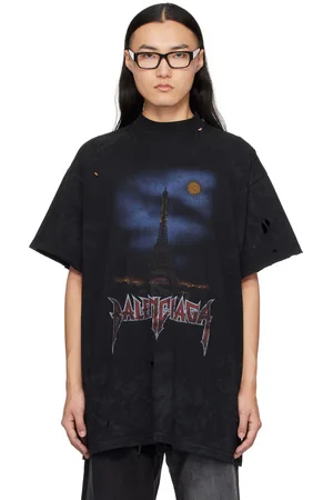Balenciaga T-shirt surdimensionné noir à logo Paris Moon