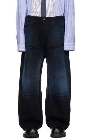 Balenciaga Jean bleu à empiècement aux genoux