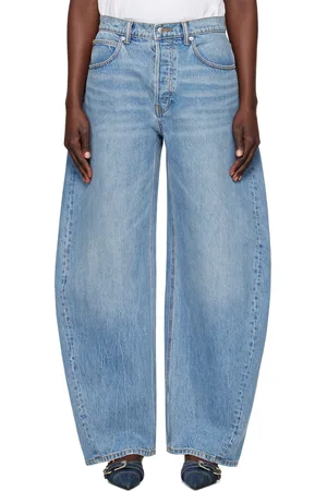 Alexander Wang Jean surdimensionné bleu à taille basse et à coutures extérieures arrondies