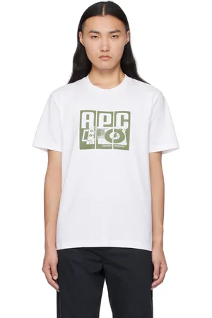 A.P.C. T-shirt blanc à image de tourne-disque