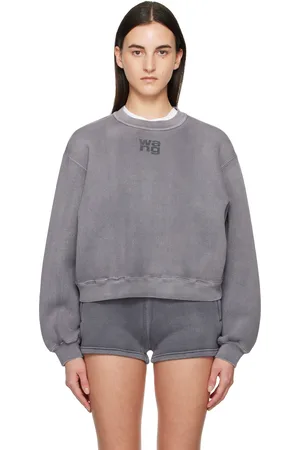 Alexander Wang Pull molletonné gris à logo en relief