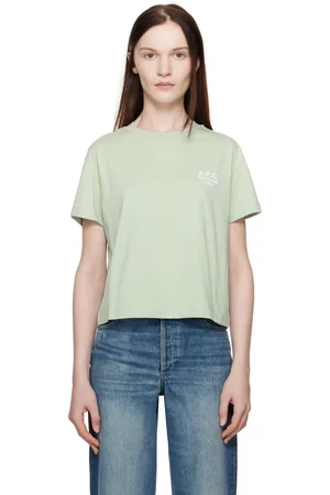A.P.C. T-shirt droit vert à logo Rue Madame