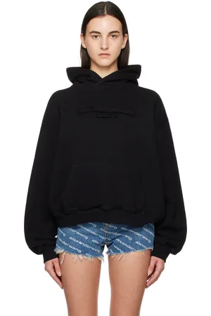 Alexander Wang Pull à capuche surdimensionné noir à logo