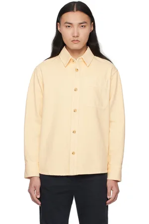 A.P.C. Surchemise Basile beige à logo brodé