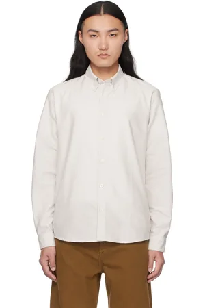A.P.C. Chemise Greg beige et blanc