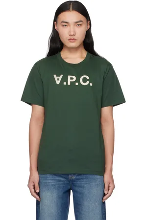 A.P.C. T-shirt vert à coupe classique et à grand à logo V.P.C.