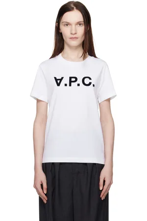A.P.C. T-shirt blanc à couple classique et à grand logo V.P.C.