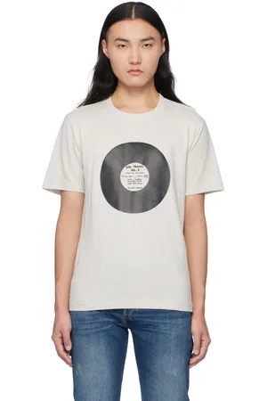 A.P.C. T-shirt gris à image de disque vinyle