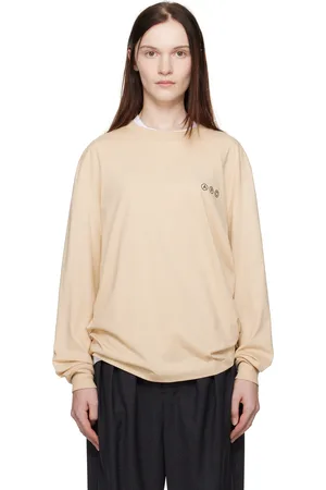 A.P.C. T-shirt à manches longues beige à logo Adresse