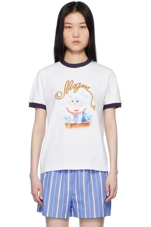 Msgm T-shirt blanc à image à logo imprimée