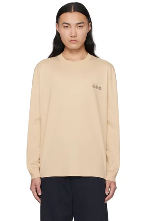 A.P.C. T-shirt à manches longues beige à logo Adresse