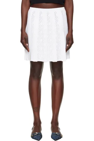 Givenchy Minijupe blanche à monogrammes 72 en jacquard et à plis