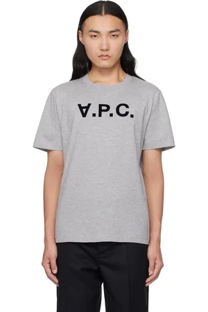 A.P.C. T-shirt gris à coupe classique et à grand à logo V.P.C.