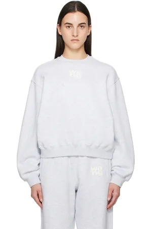 Alexander Wang Pull molletonné gris à logo en relief