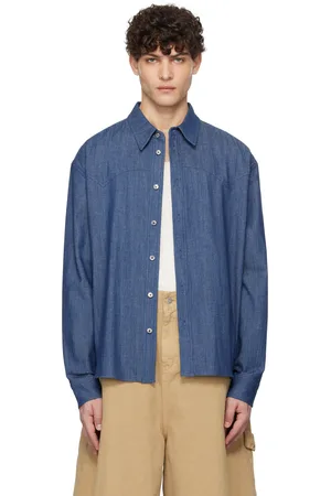 LE 17 SEPTEMBRE Chemise bleue en denim à empiècement western