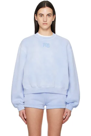 Alexander Wang Pull molletonné bleu à logo en relief