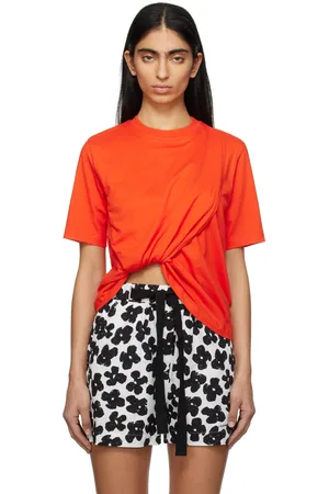 Msgm T-shirt orange à fronces