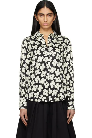 Msgm Chemise noir et blanc à motif fleuri