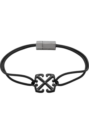 OFF-WHITE Bracelet noir en caoutchouc à breloque à quatre flèches